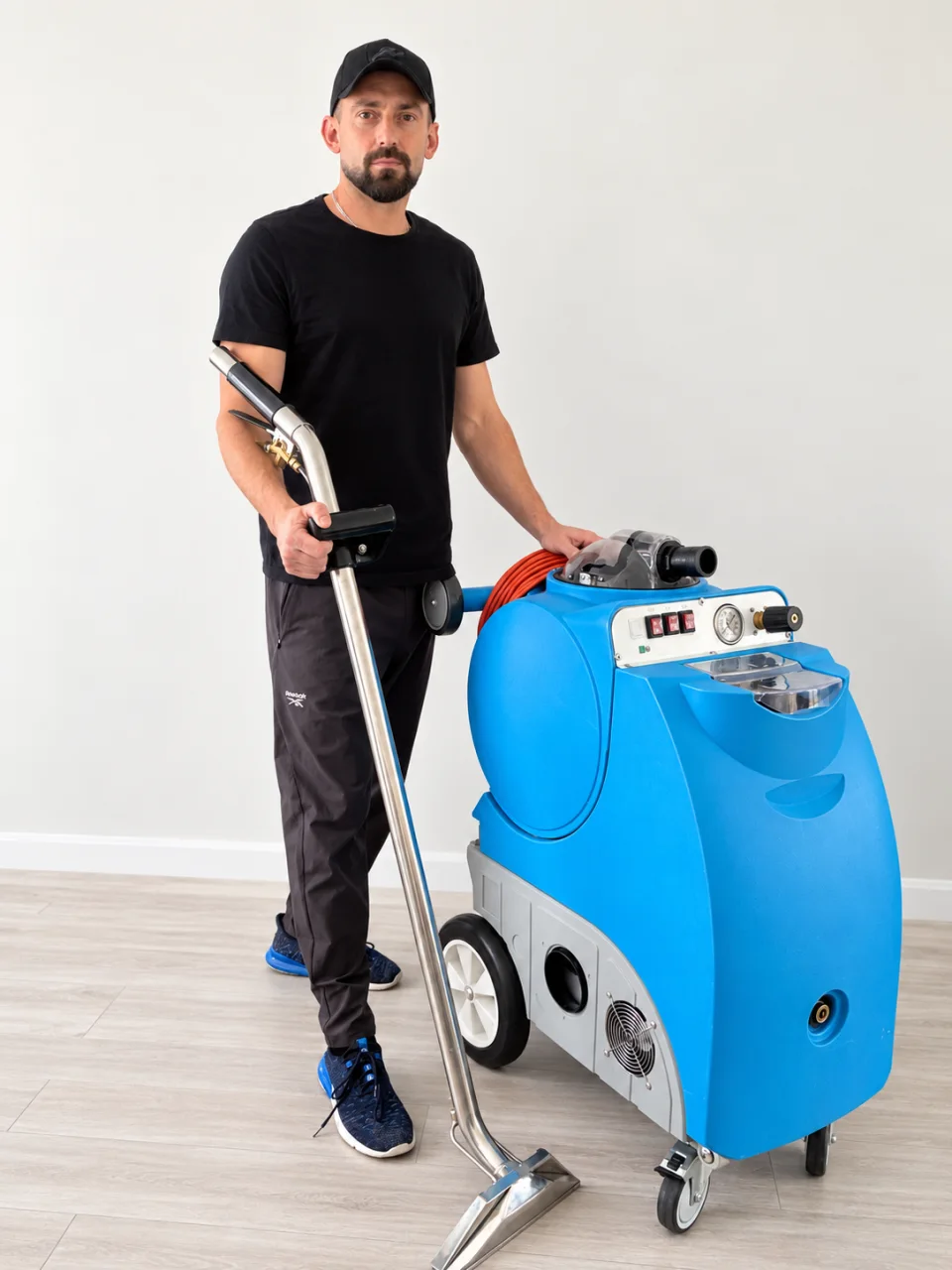 Reborn Carpet Clean technician with professional carpet extraction equipment